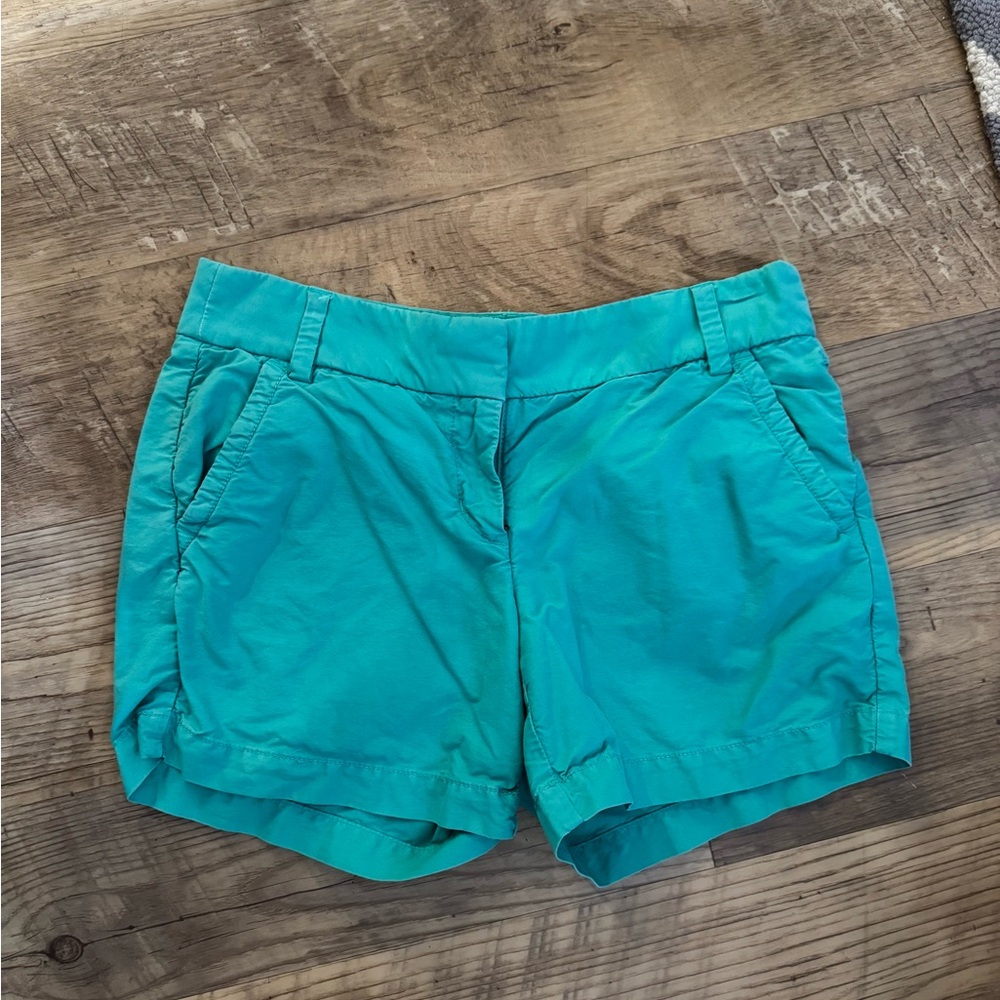 J. Crew Blue/green Shorts Casual Cotton Blend